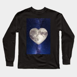 Heart Moon Art Collage Long Sleeve T-Shirt